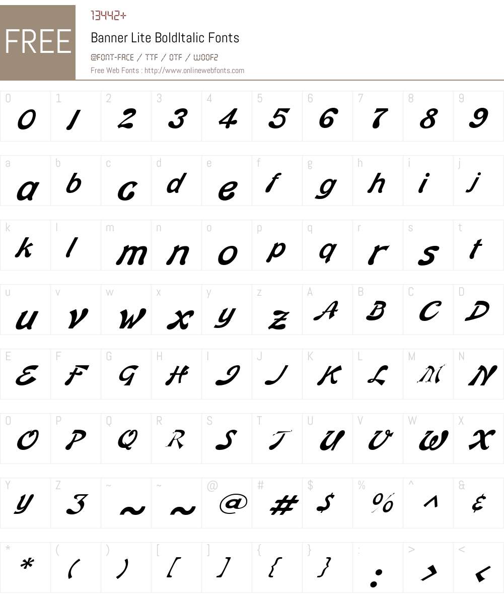 Banner Lite Font Screenshots