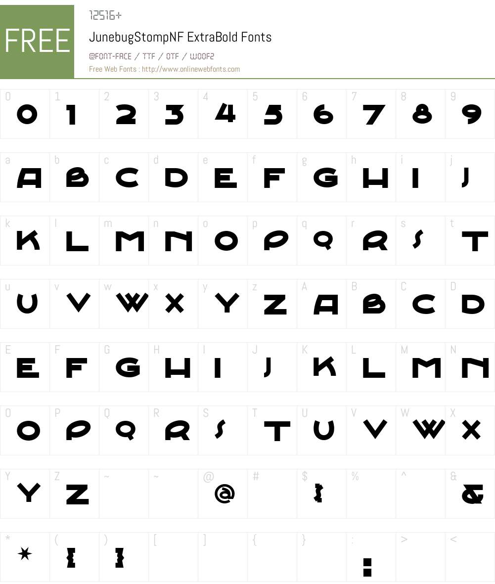 JunebugStompNF Font Screenshots