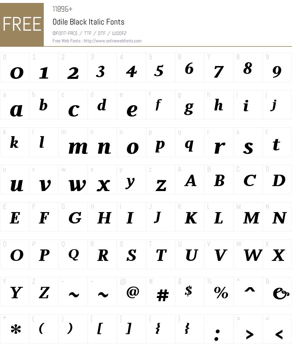 Odile Black Font Screenshots