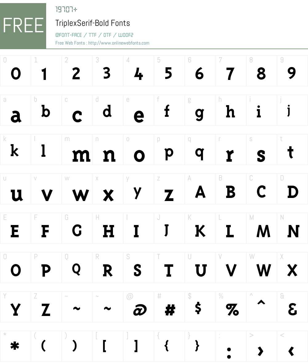 TriplexSerif Font Screenshots