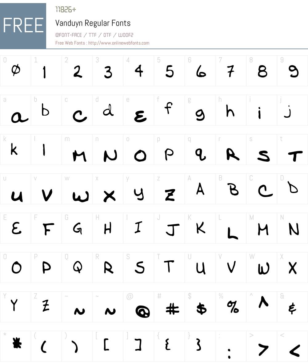 Vanduyn Font Screenshots