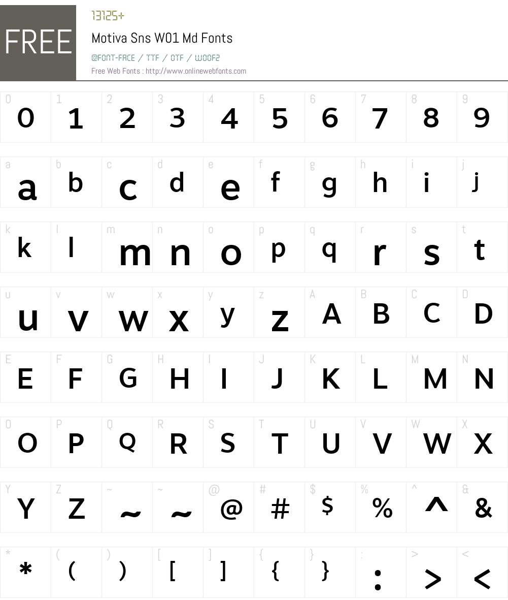 MotivaSnsW01-Md Font Screenshots