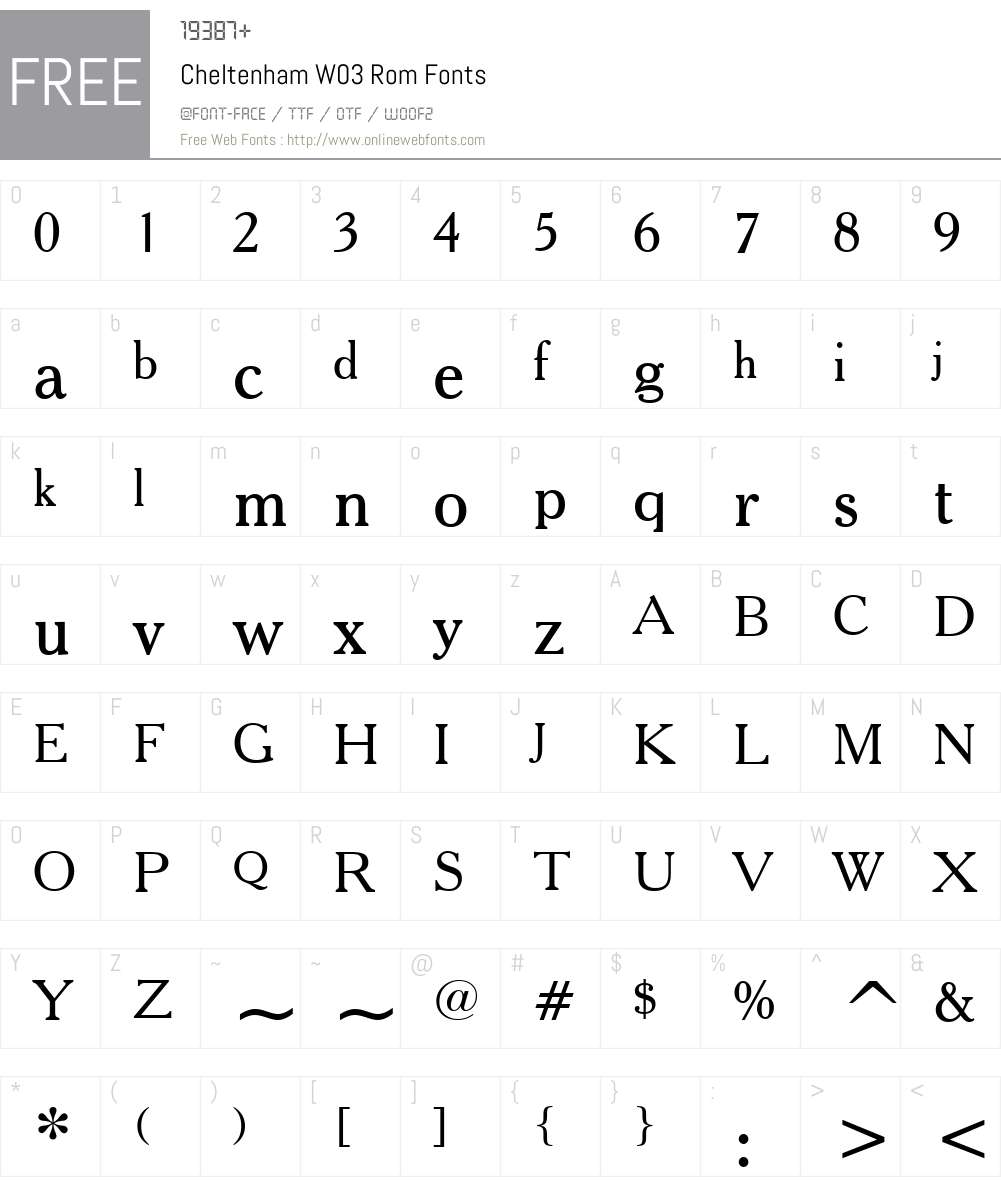 Cheltenham Font Screenshots