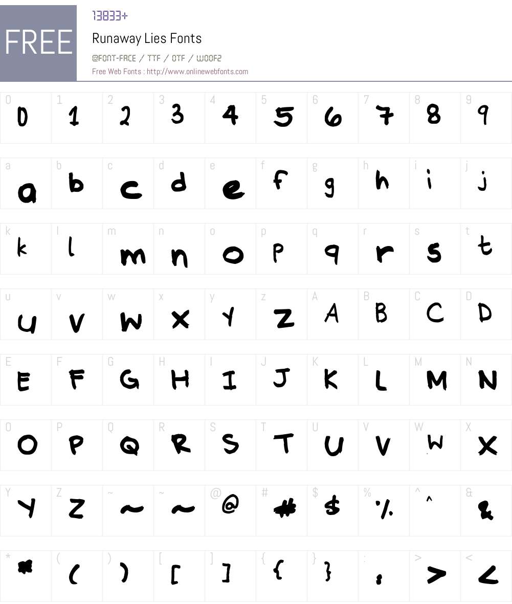 Runaway Lies Font Screenshots