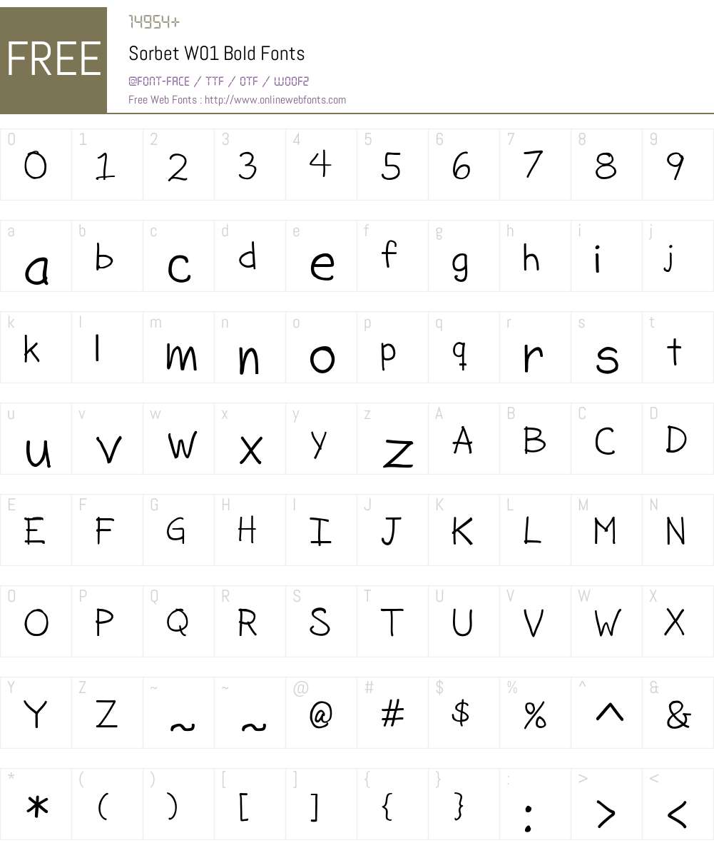 SorbetW01-Bold Font Screenshots