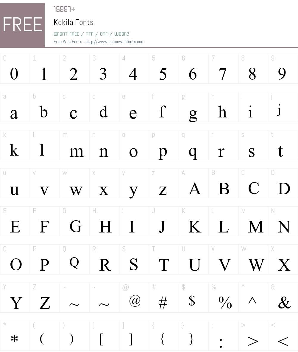 Kokila Font Screenshots