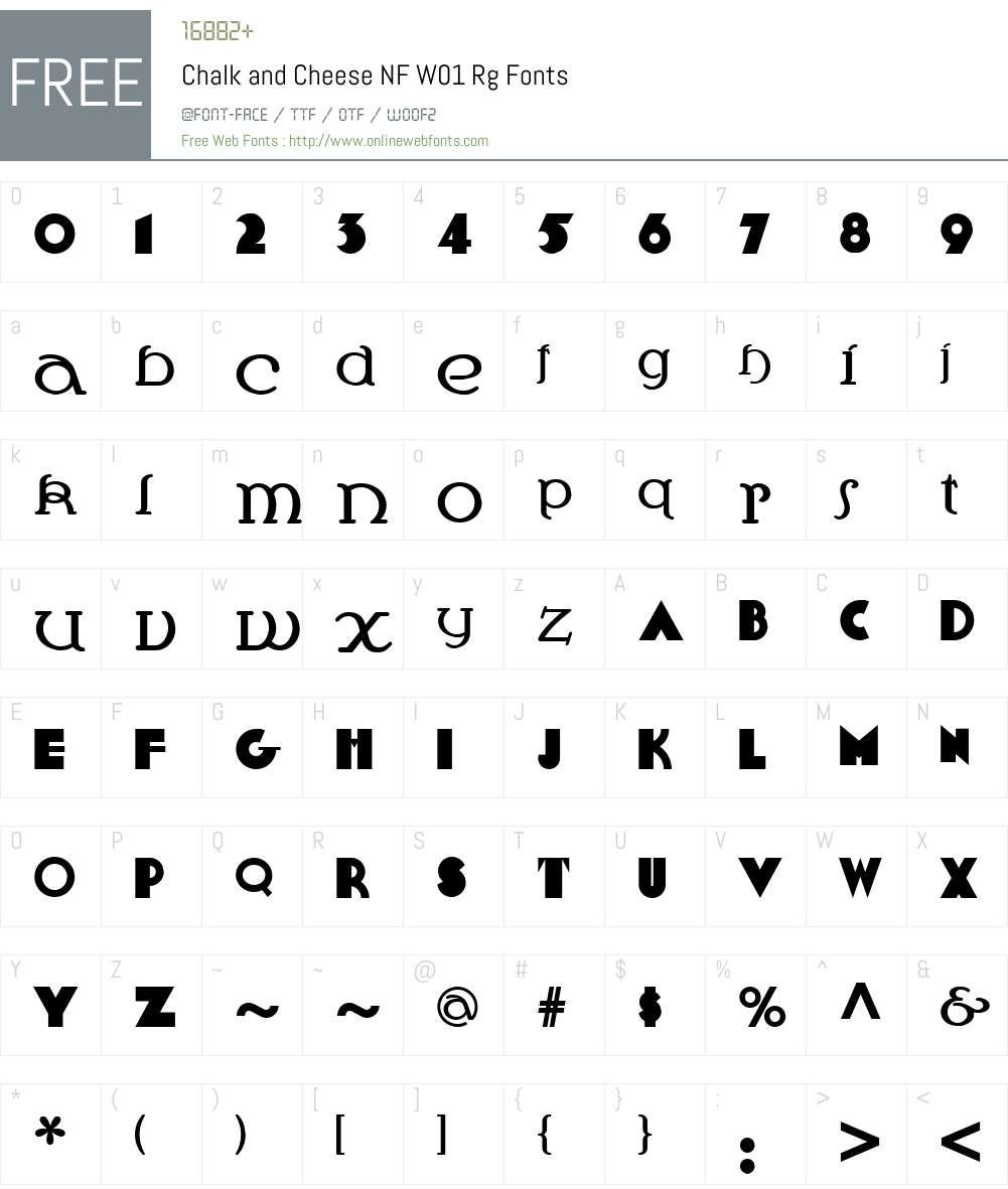 ChalkandCheeseNFW01-Regular Font Screenshots