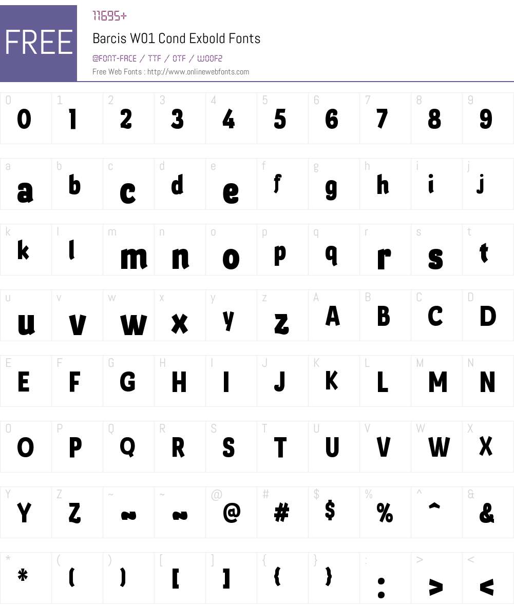 BarcisW01-CondExbold Font Screenshots