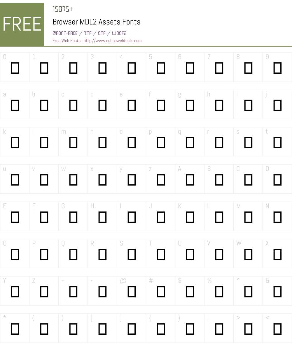 Browser MDL2 Assets Font Screenshots