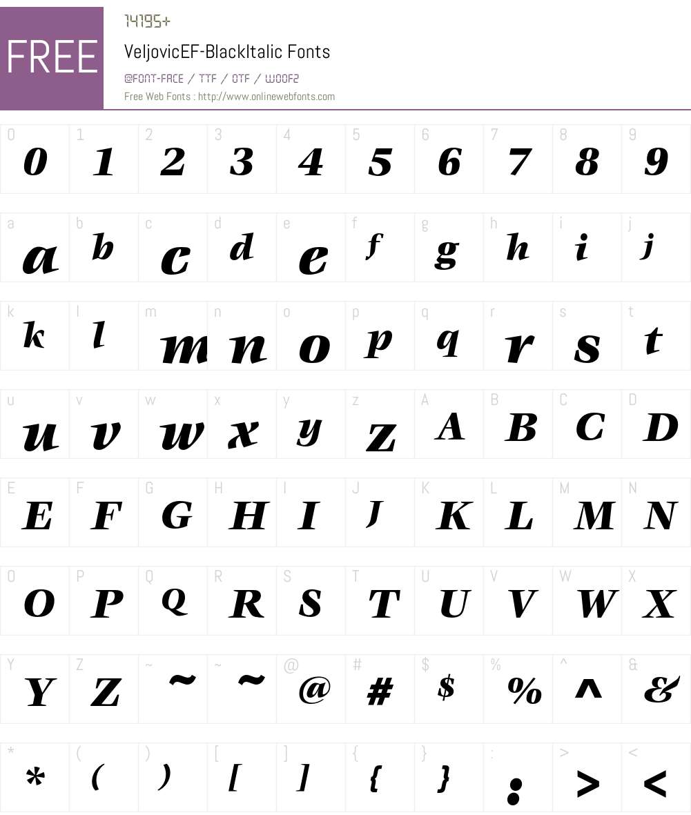 VeljovicEF Font Screenshots
