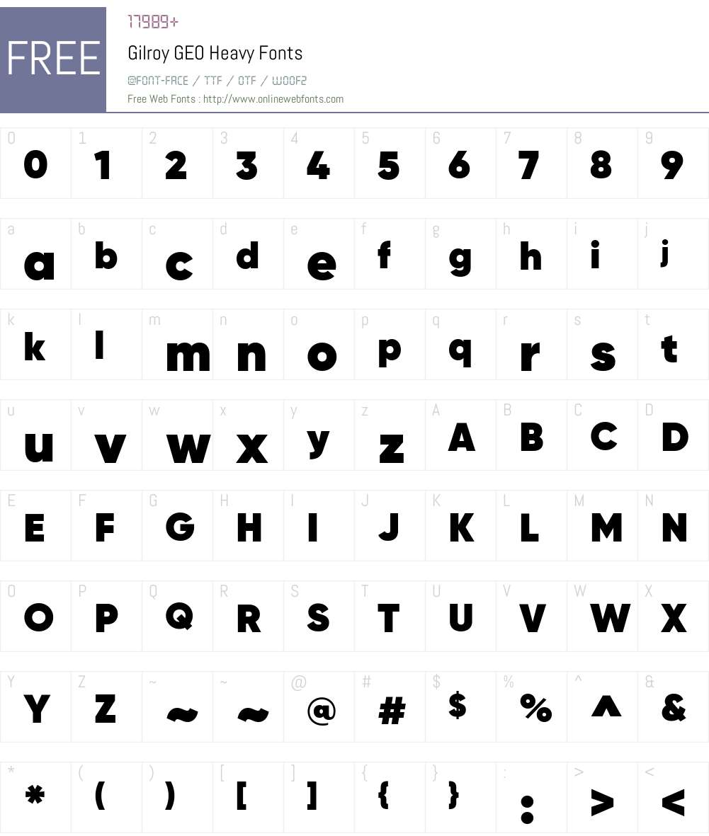 Gilroy GEO Heavy Font Screenshots