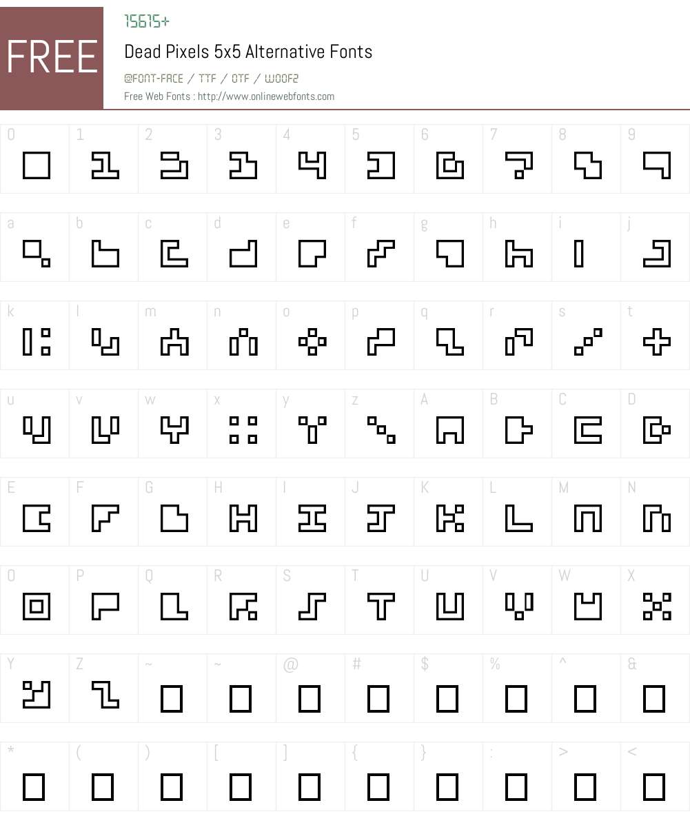Dead Pixels 5x5 Alternative Font Screenshots