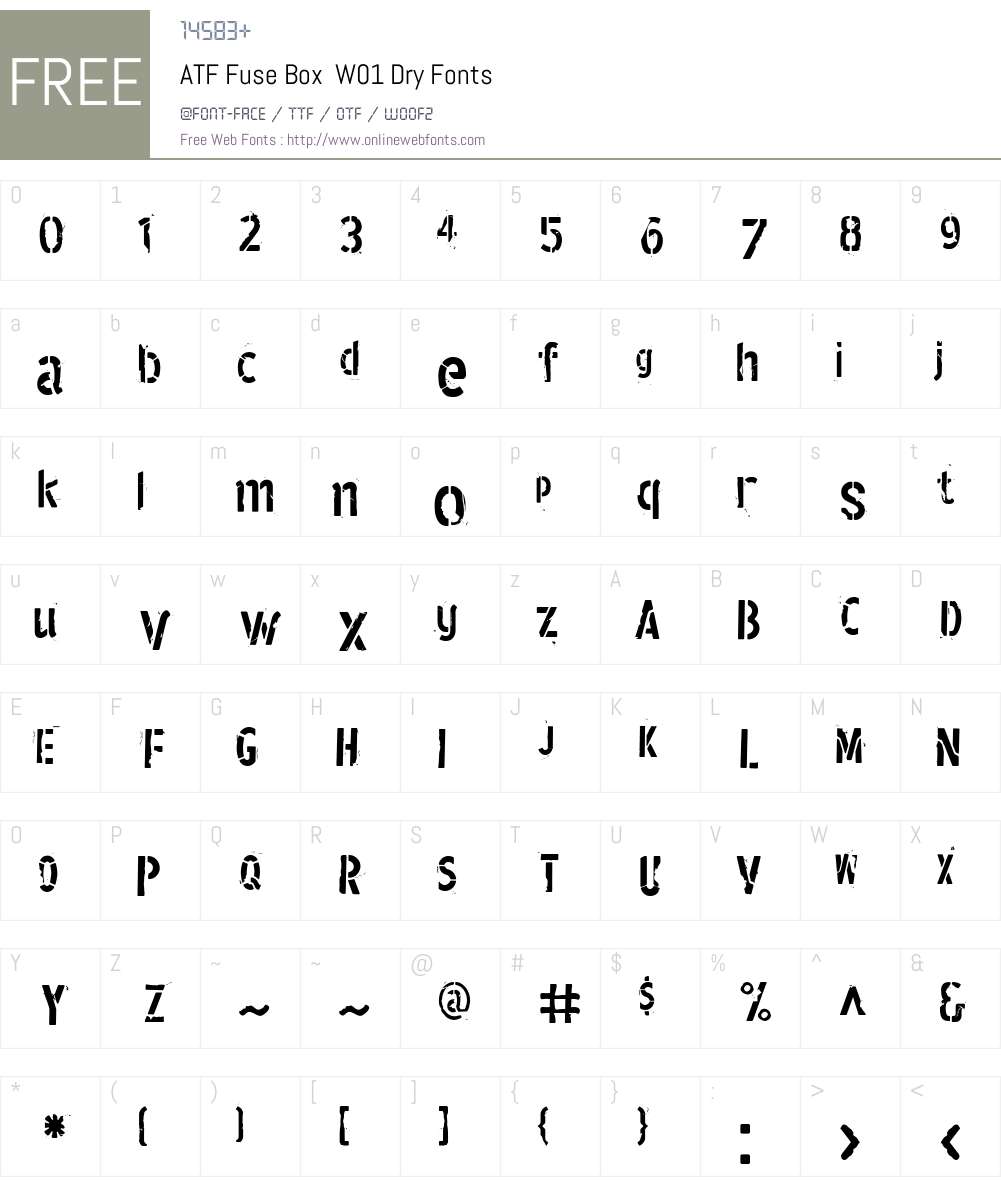 ATFFuseBoxW01-Dry Font Screenshots