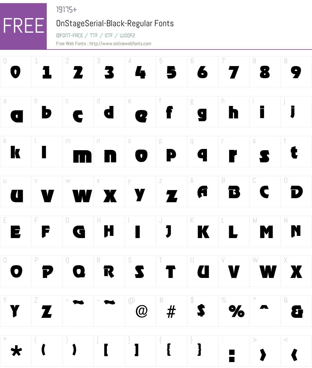 OnStageSerial-Black Font Screenshots