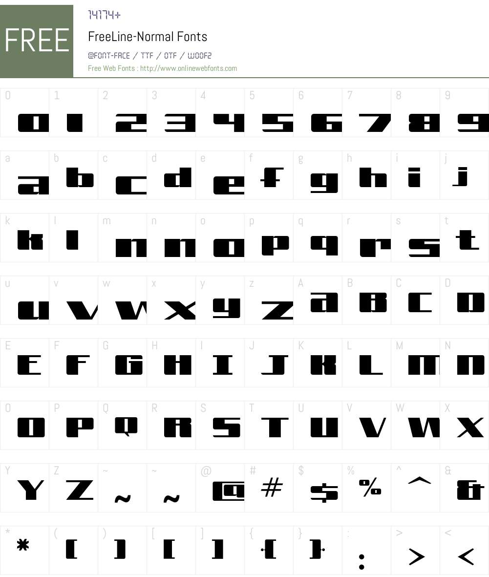 FreeLine Font Screenshots