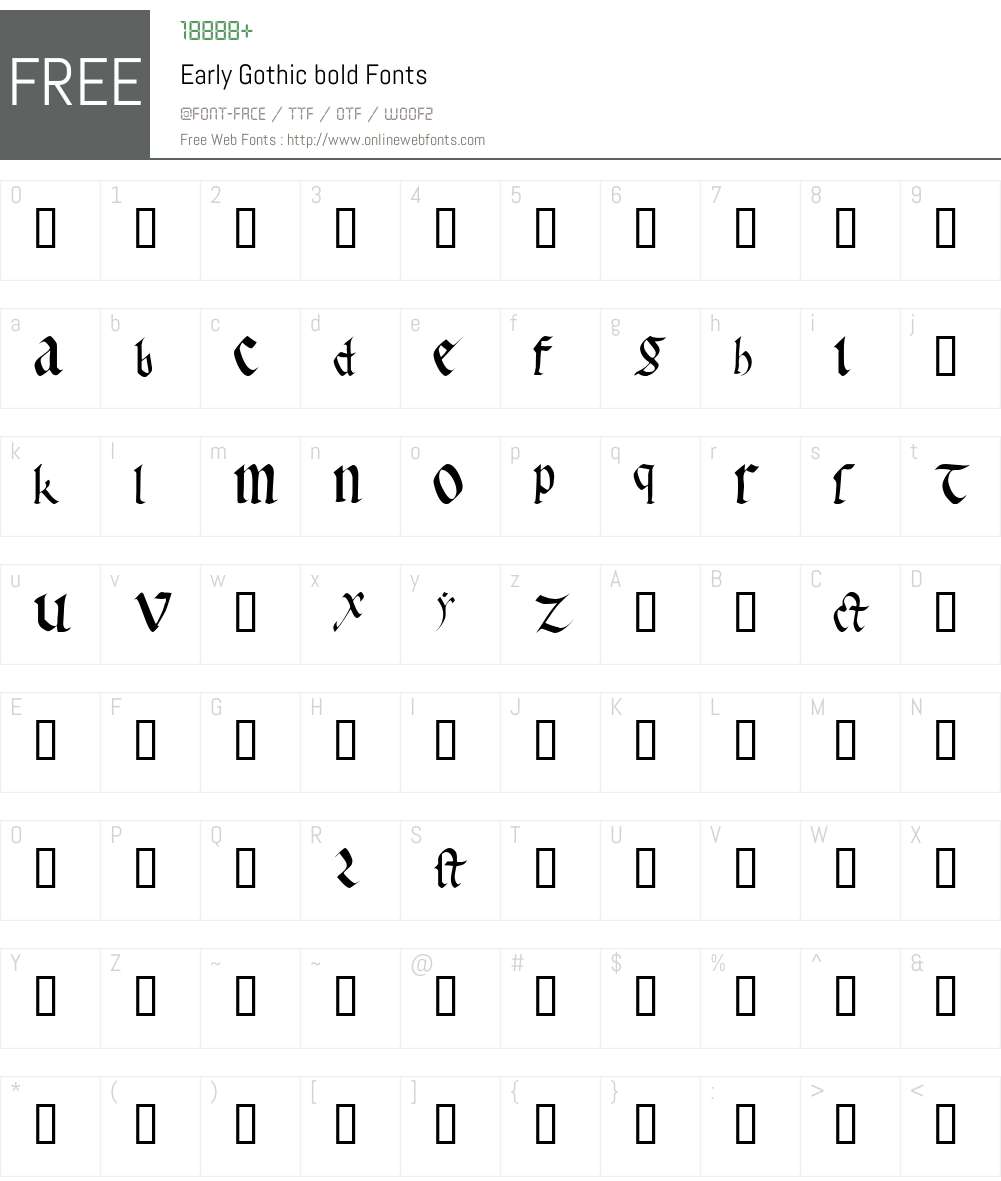 Early Gothic Font Screenshots