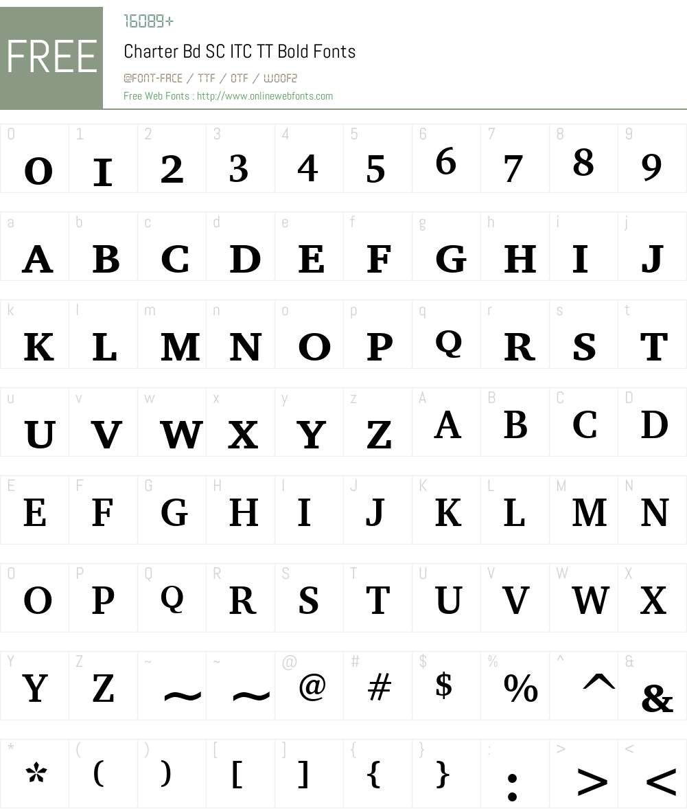 Charter Bd SC ITC TT Font Screenshots