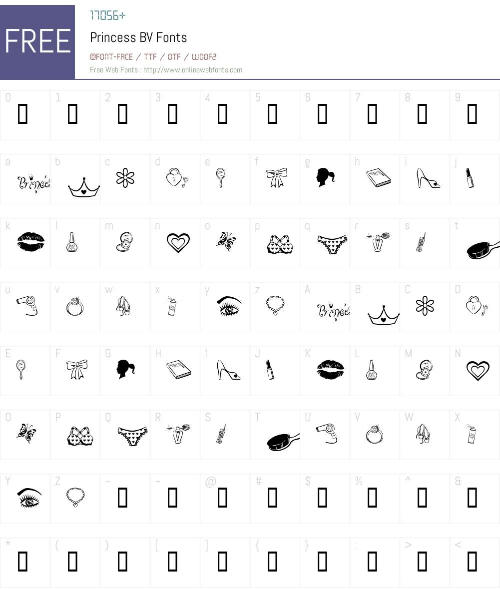 Princess BV Font Screenshots