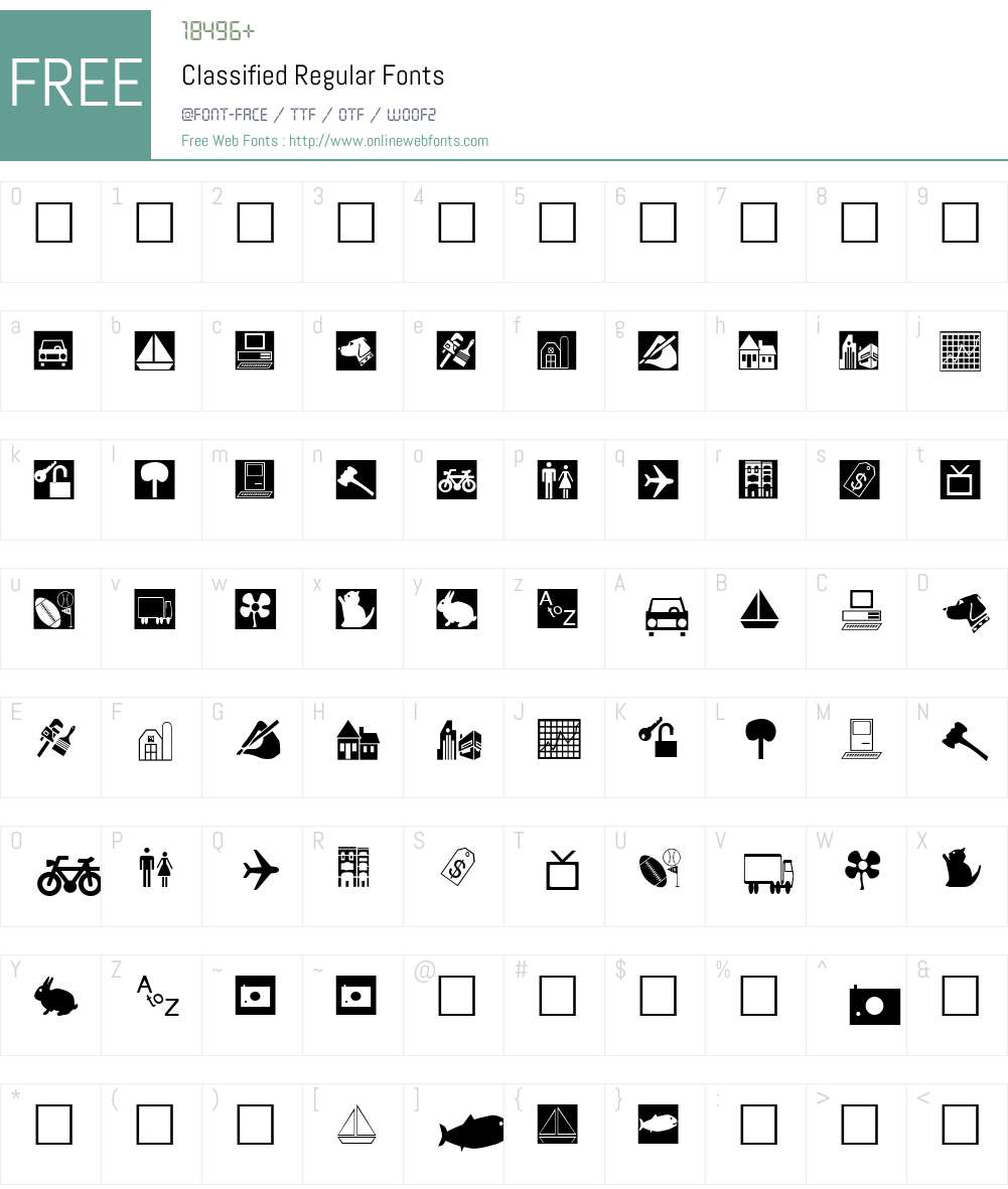 Classified Font Screenshots