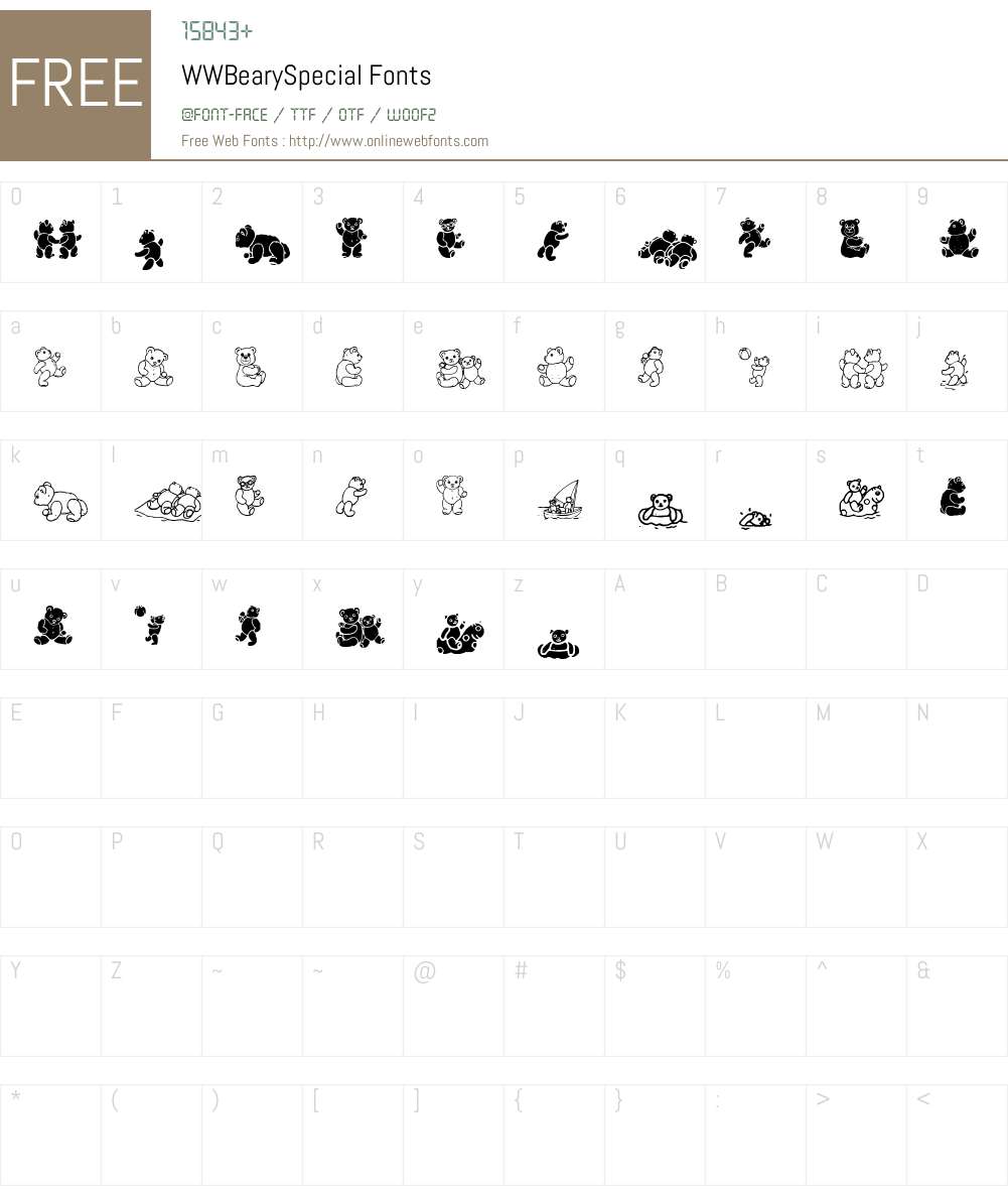 WWBearySpecial Font Screenshots