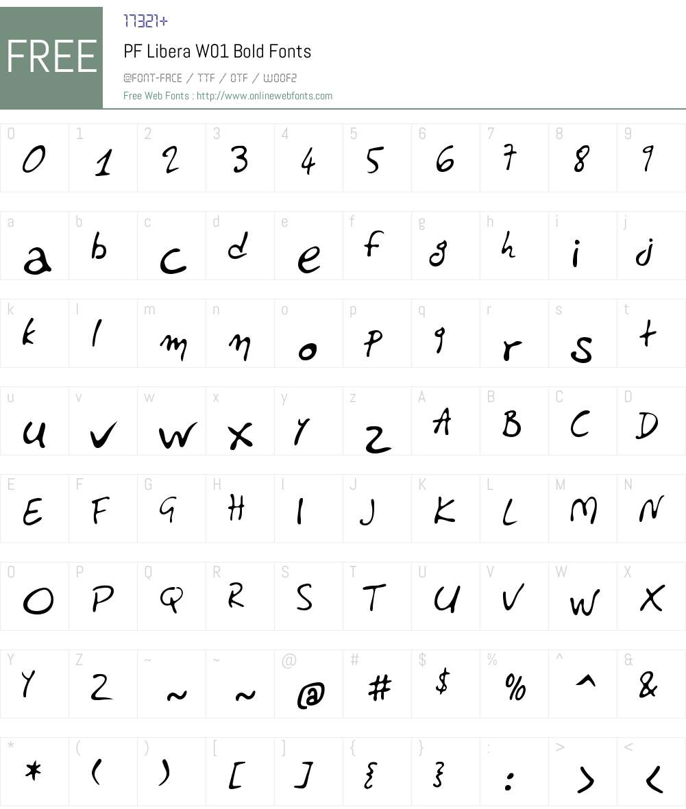 PFLiberaW01-Bold Font Screenshots