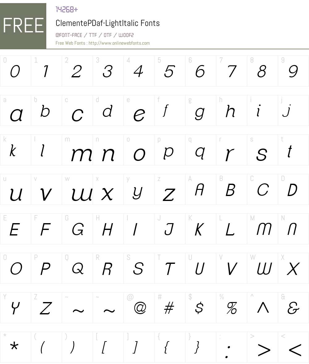 ClementePDaf Font Screenshots