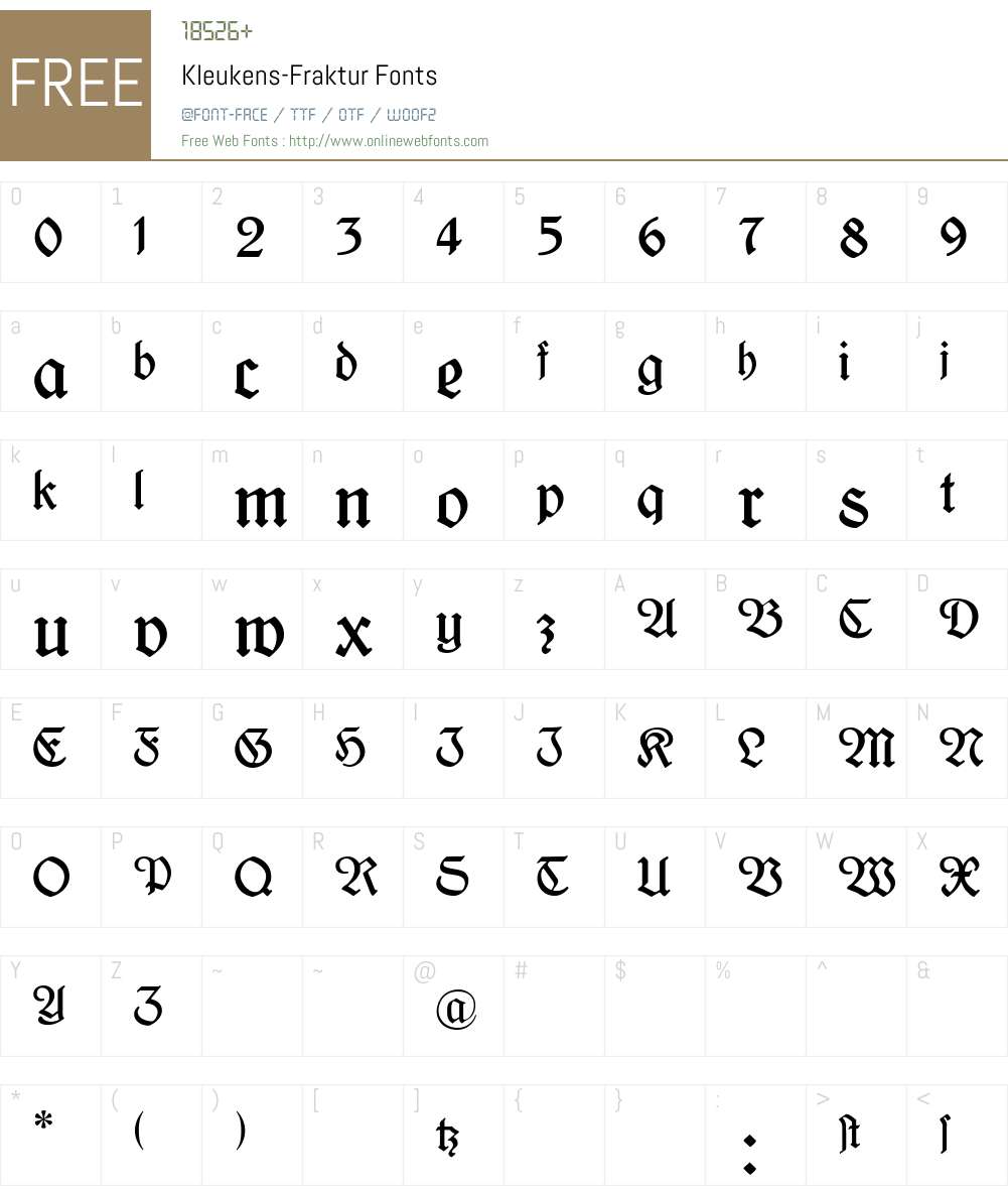 Kleukens-Fraktur Font Screenshots