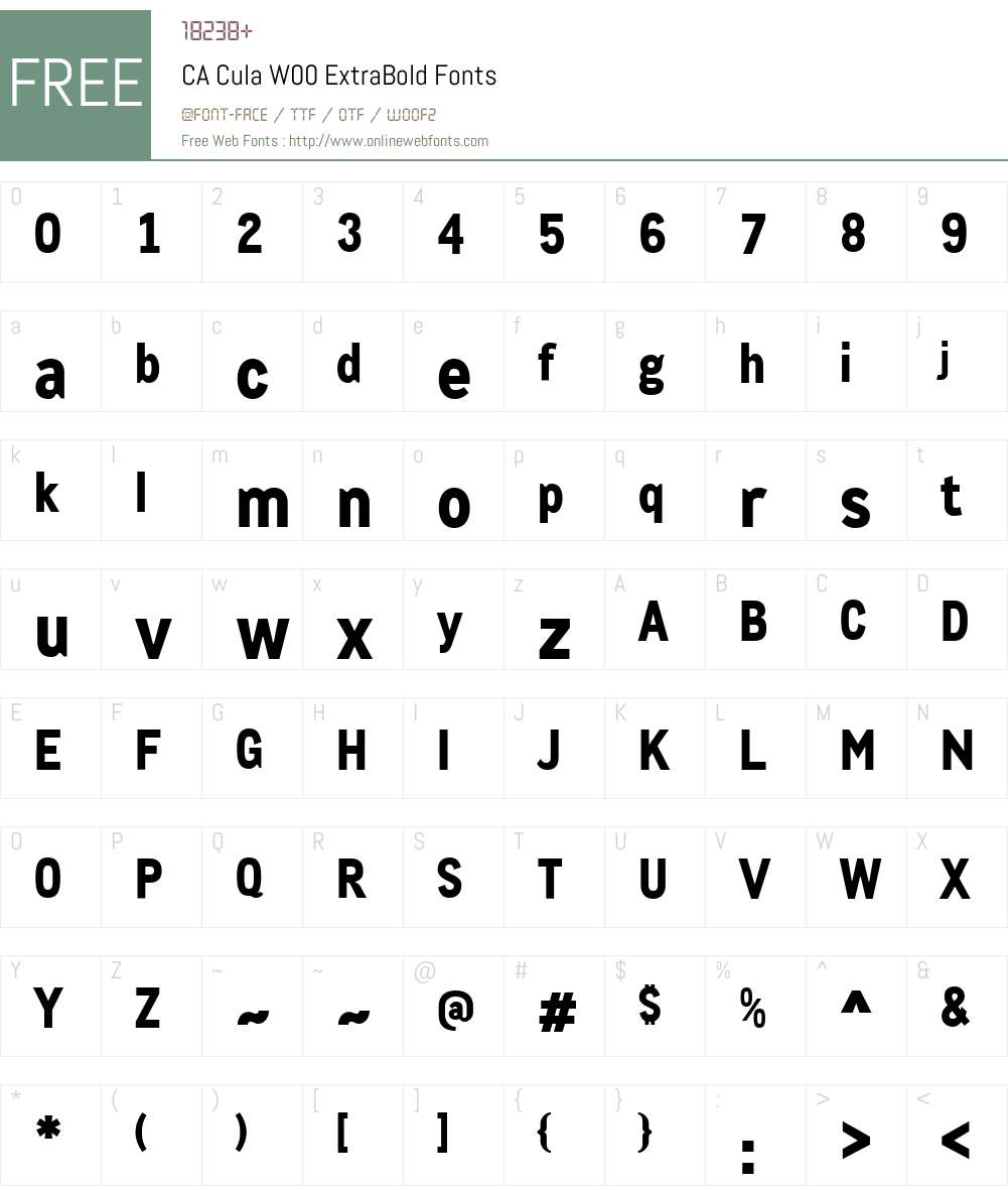 CACulaW00-ExtraBold Font Screenshots