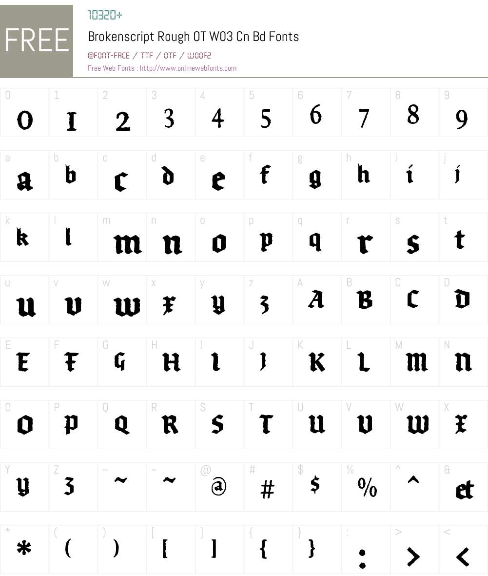 FF Brokenscript Rough Font Screenshots