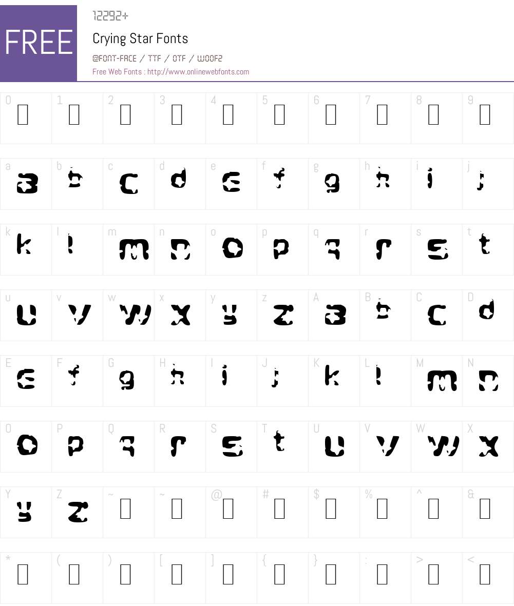 Crying Star Font Screenshots