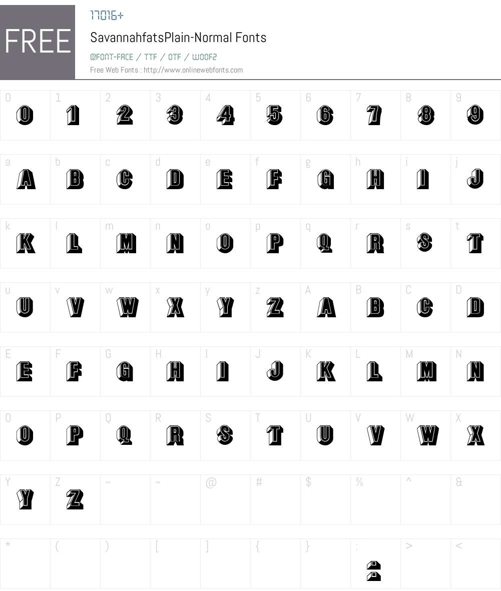 SavannahfatsPlain-Normal Font Screenshots