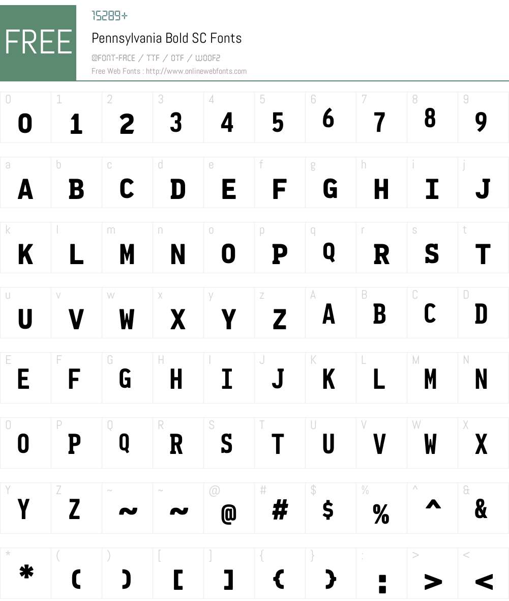 Pennsylvania Font Screenshots