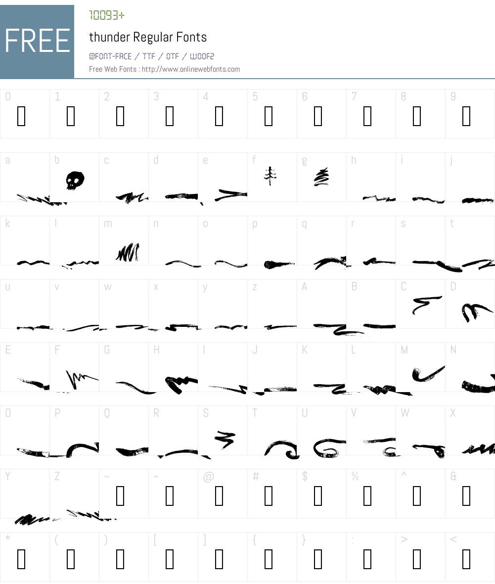 thunder Font Screenshots