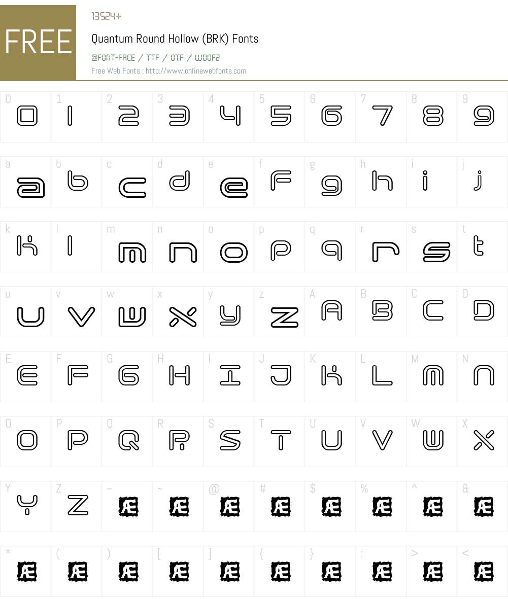 Quantum Round Hollow (BRK) Font Screenshots