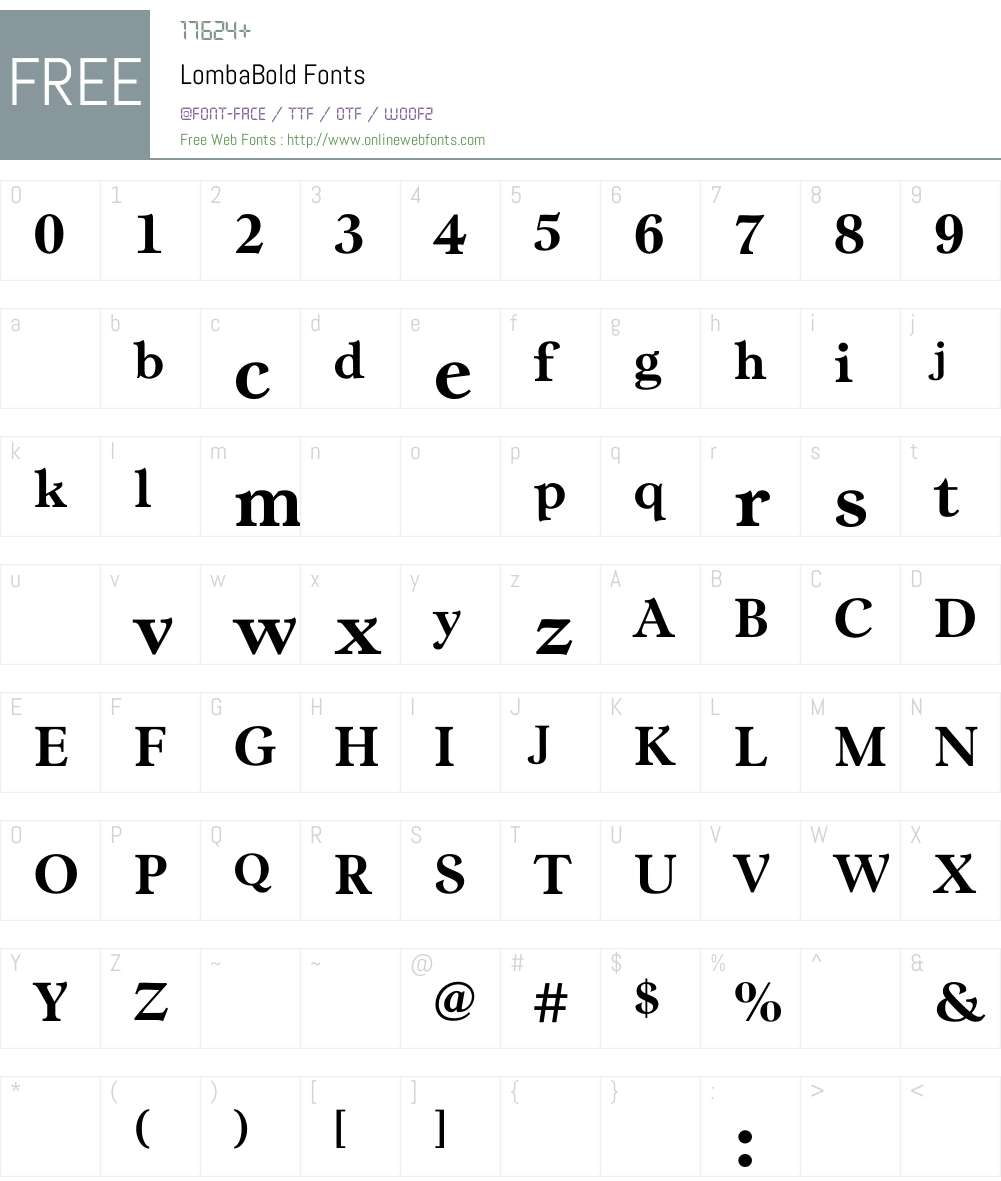 LombaBold Font Screenshots
