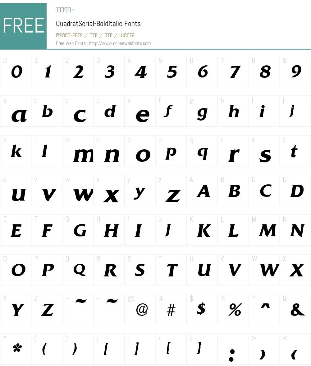 QuadratSerial Font Screenshots