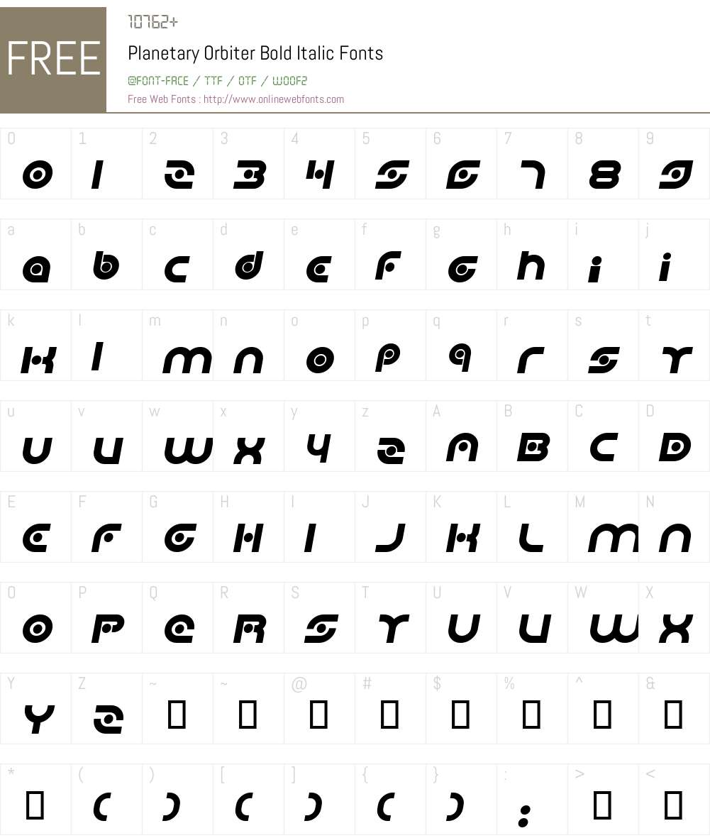 Planetary Orbiter Font Screenshots