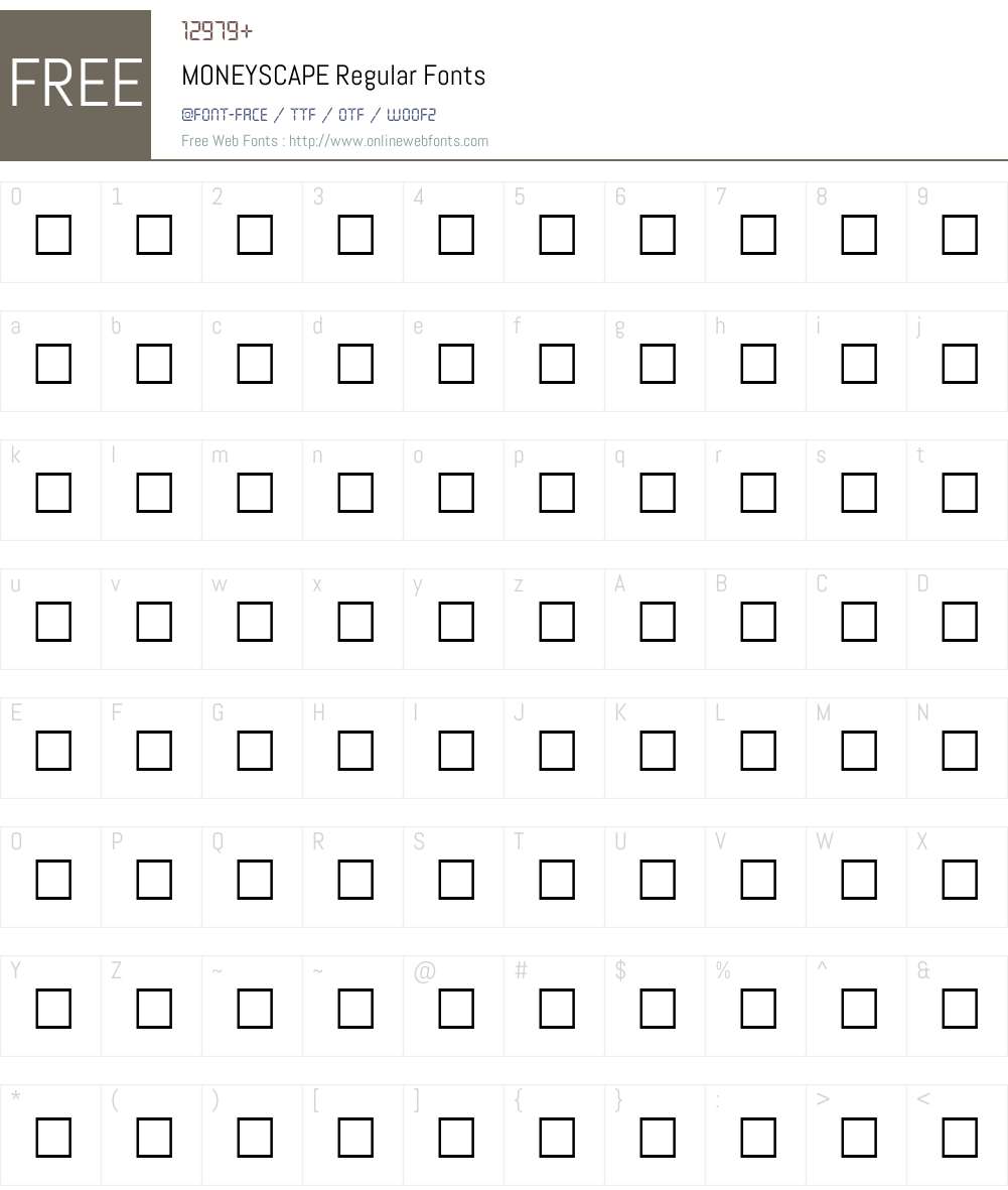 MONEYSCAPE Font Screenshots