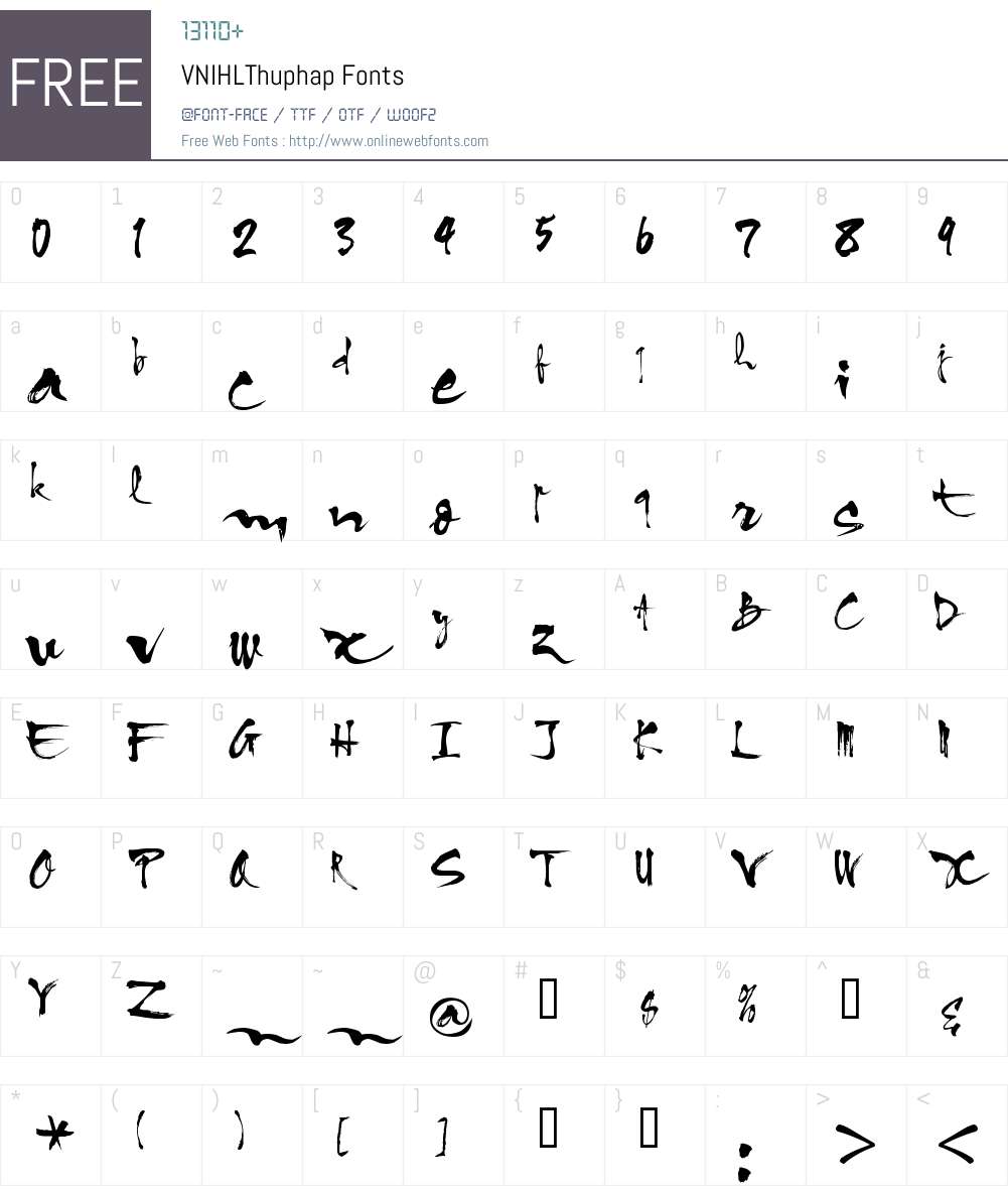 VNIHLThuphap Font Screenshots