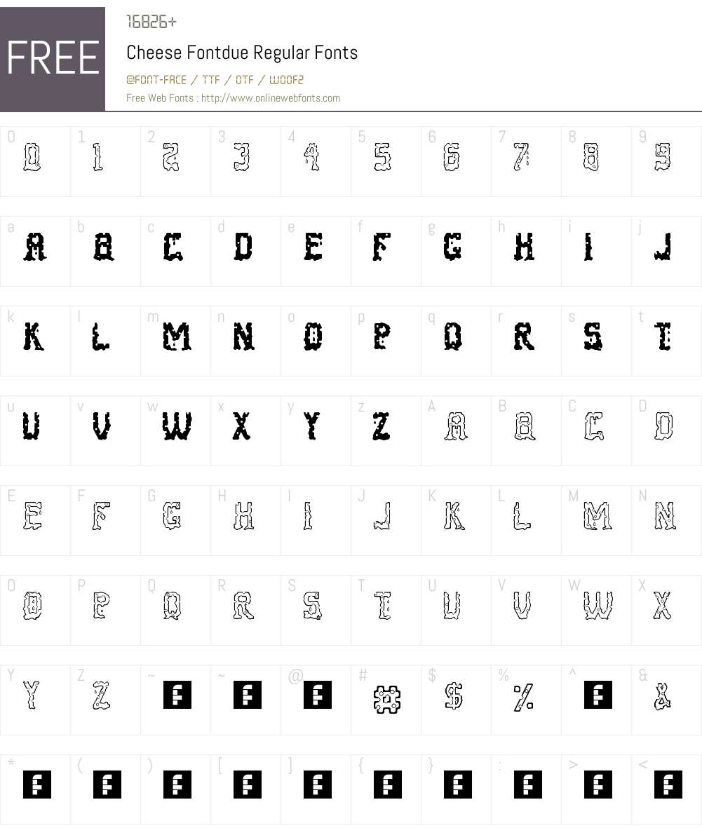Cheese Fontdue Font Screenshots