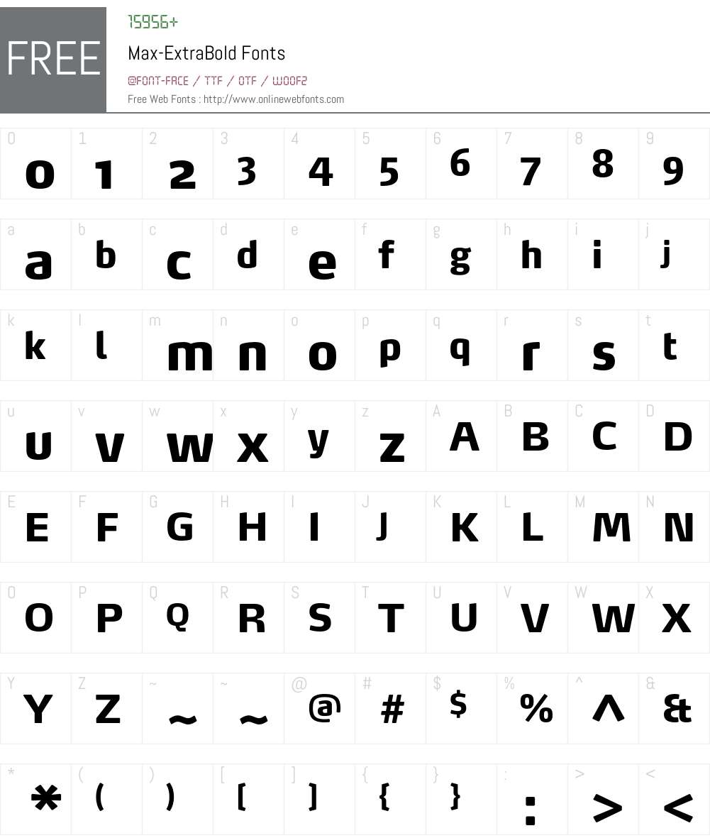 Max-ExtraBold Font Screenshots
