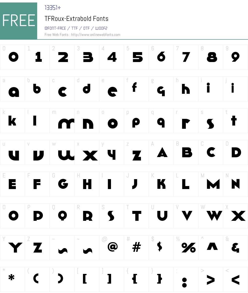 TFRoux Font Screenshots