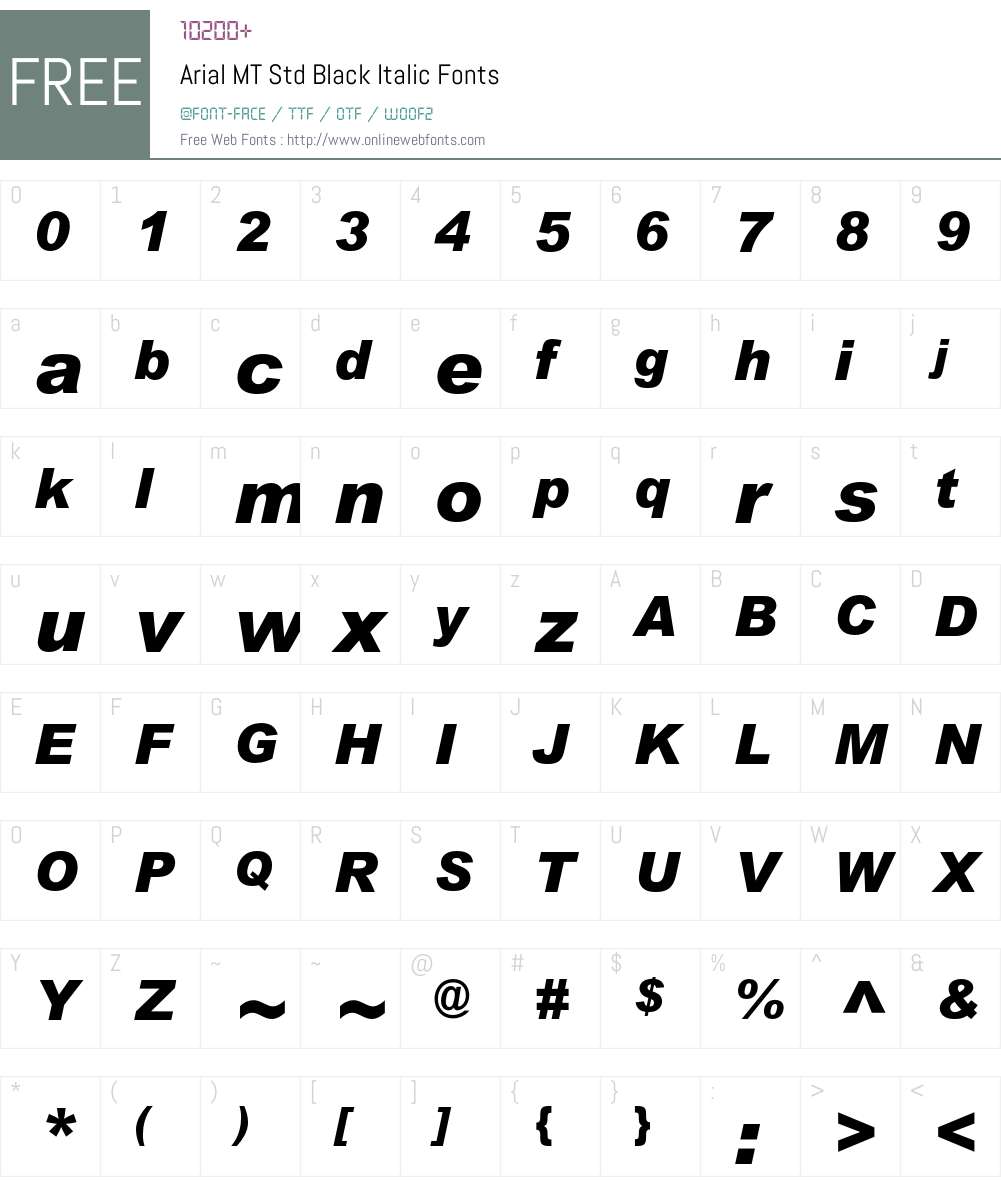 Arial MT Std Font Screenshots