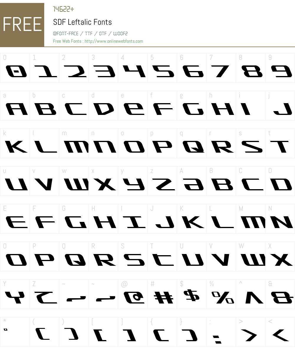 SDF Leftalic Font Screenshots