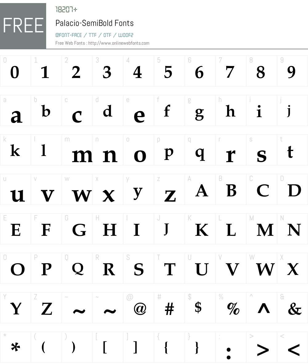 Palacio-SemiBold Font Screenshots