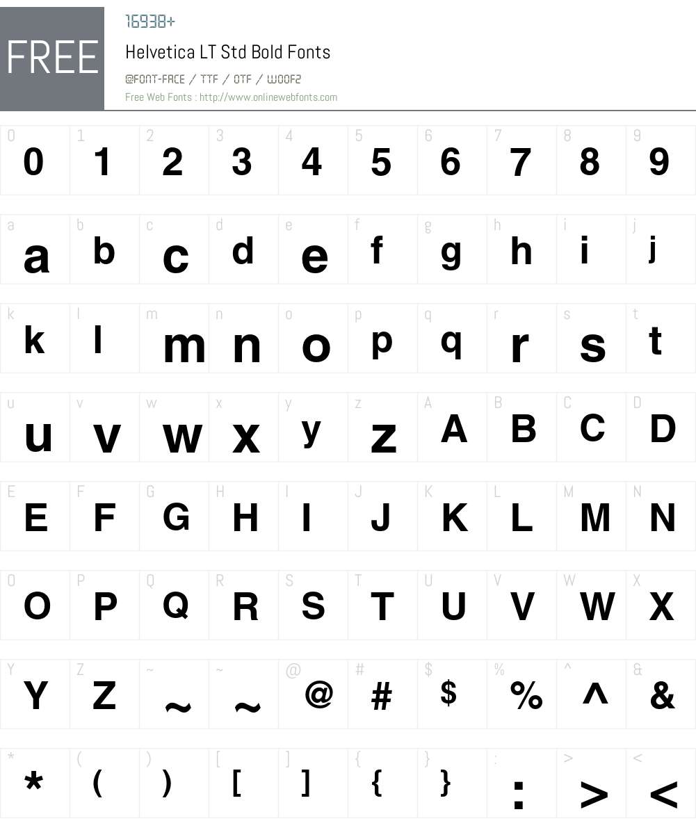Helvetica LT Std Font Screenshots