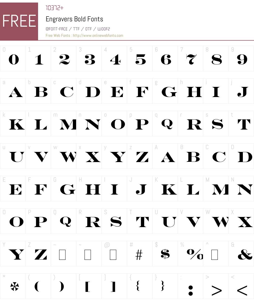 Engravers Bold Font Screenshots