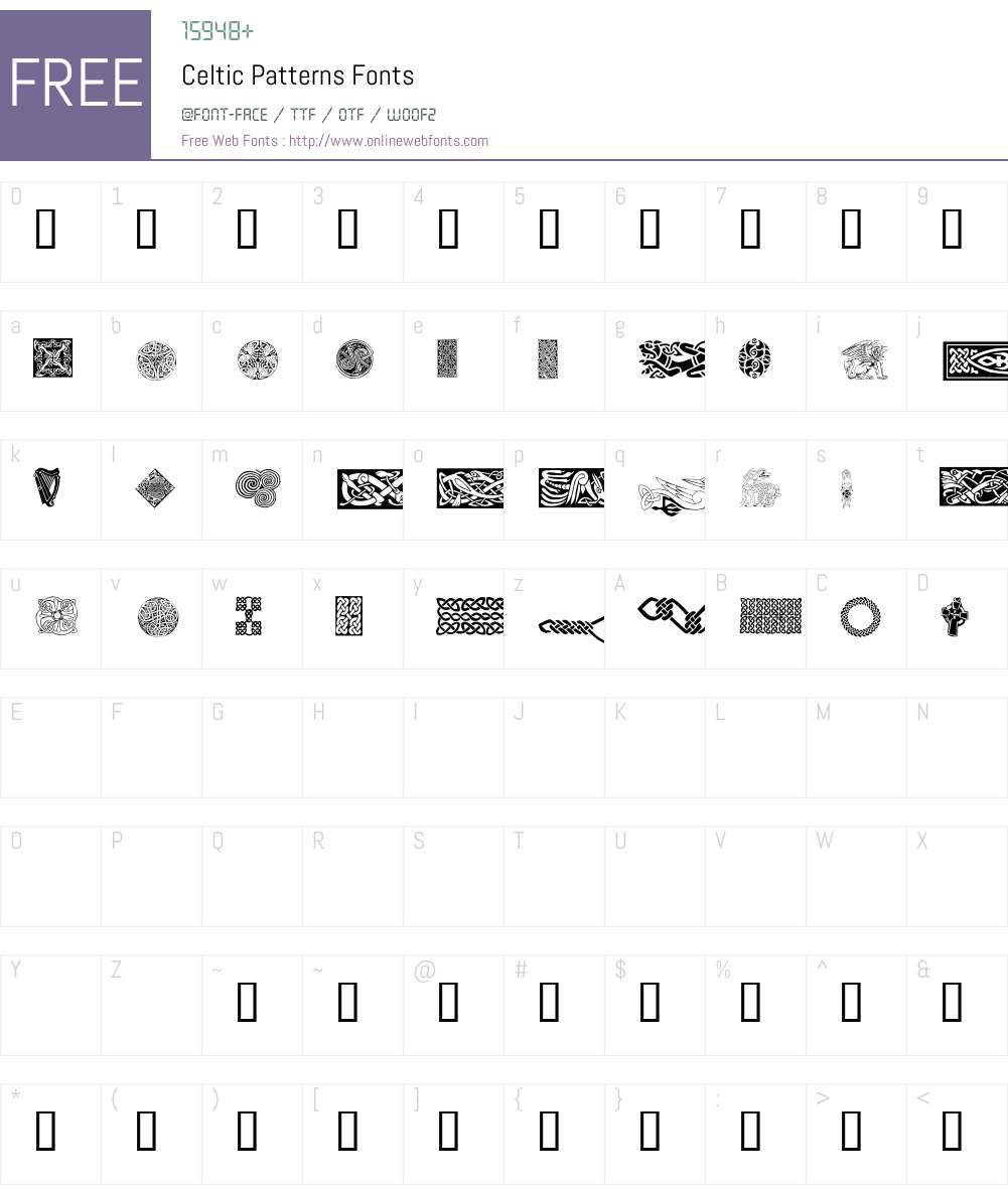 Celtic Patterns Font Screenshots