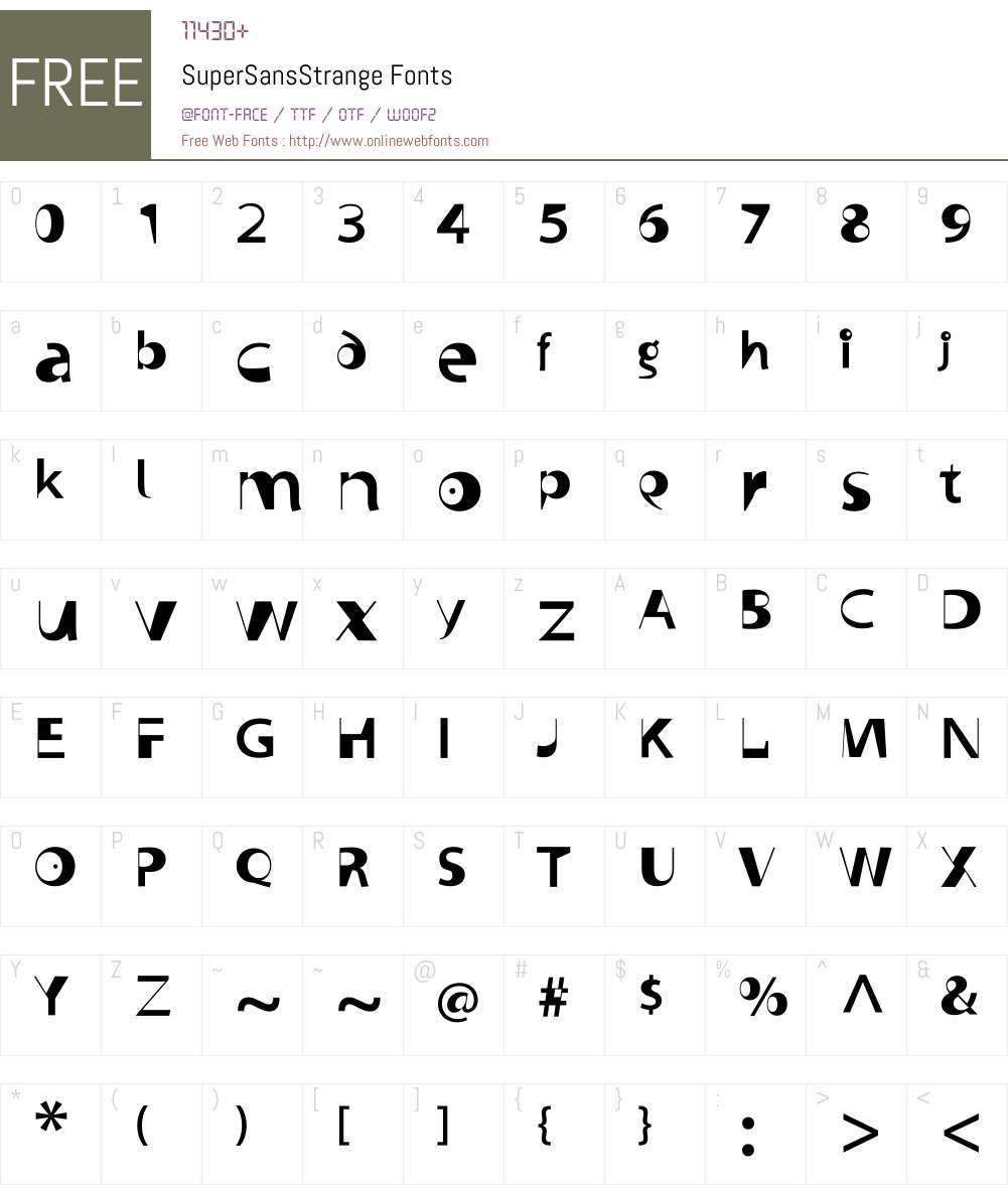 SuperSansStrange Font Screenshots