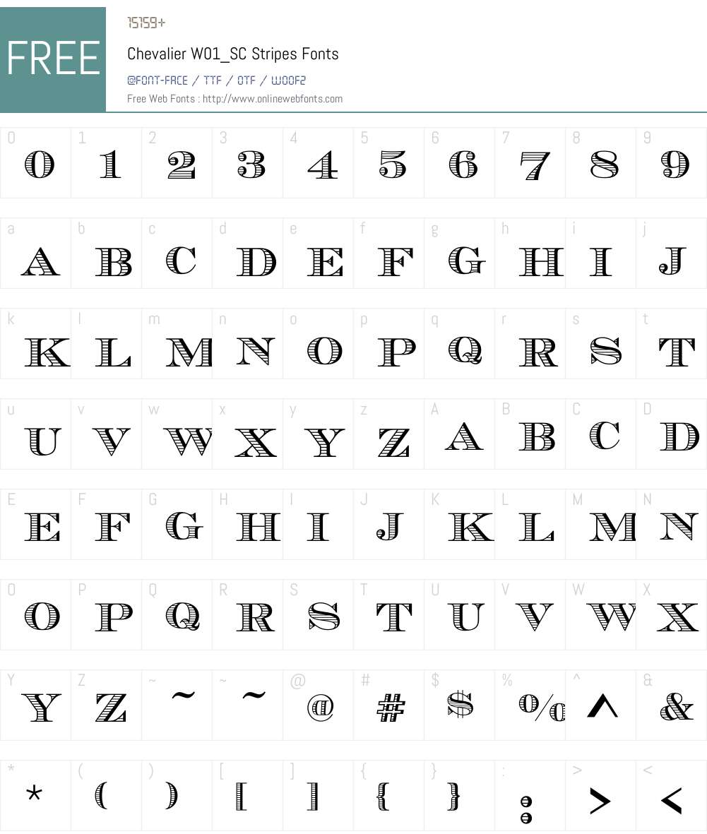 ChevalierW01_SC-Stripes Font Screenshots
